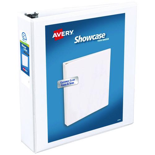 Avery Showcase Economy View Binders with Slant Rings, 3 Rings, 2" Capacity, 11 x 8.5, White