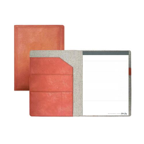 Blue Sky ASMBLD Professional Faux Leather Padfolio, 8.5 x 11 Pad, 9.45 x 12.13, Snap Closure, Tan