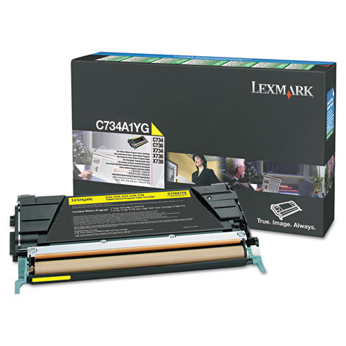 Lexmark X748H1YG Return Program High-Yield Toner, 10,000 Page-Yield, Yellow
