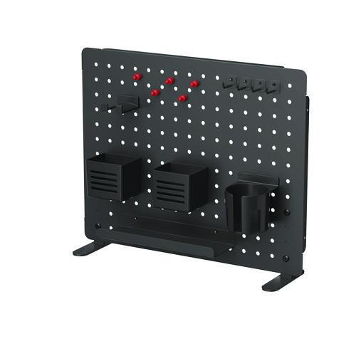 Kantek Pegboard Organizer, Three Compartments, 20.58 x 1 x 17, Black, Steel
