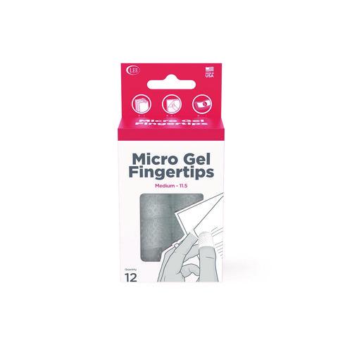 LEE Micro-Gel Fingertips, Size 11.5, Medium, Clear, 12/Pack