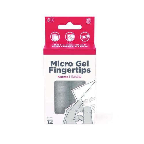 LEE Micro-Gel Fingertips, Small, Medium, Large, X-Large, Clear, 12/Pack