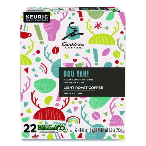 Caribou Coffee BOU YAH K-Cup Pods, Light Roast, 22/Box