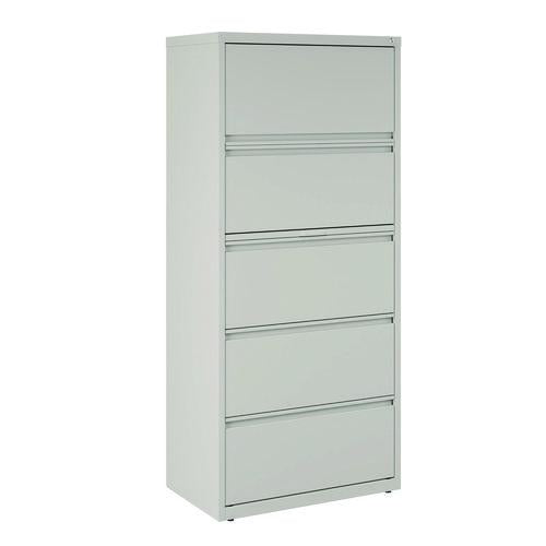 Alera Lateral File, 5 Legal/Letter-Size File Drawers, Light Gray, 30" x 18.62" x 67.62"
