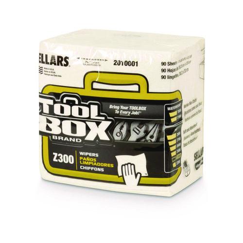 TOOLBOX Z300 Quarterfold Wipers, 1-Ply, 11.87 x 13, White, 12/Carton