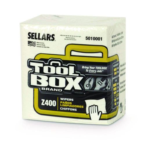 TOOLBOX Z400 Quarterfold Wipers, 1-Ply, 11.87 x 13, White, 12/Carton