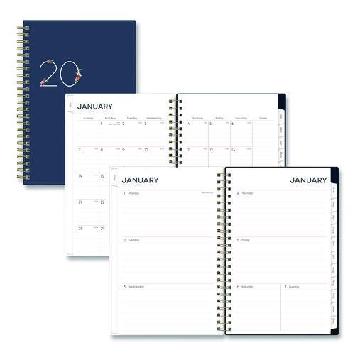 Blue Sky Ashlyn Weekly/Monthly Planner, Floral Artwork, 8 x 5, Navy/Multicolor Cover, 12-Month (Jan to Dec): 2026