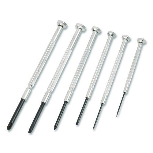 Great Neck 6-Piece Precision Screwdriver Set, Metric Slotted and Phillips, Polished Steel Handle