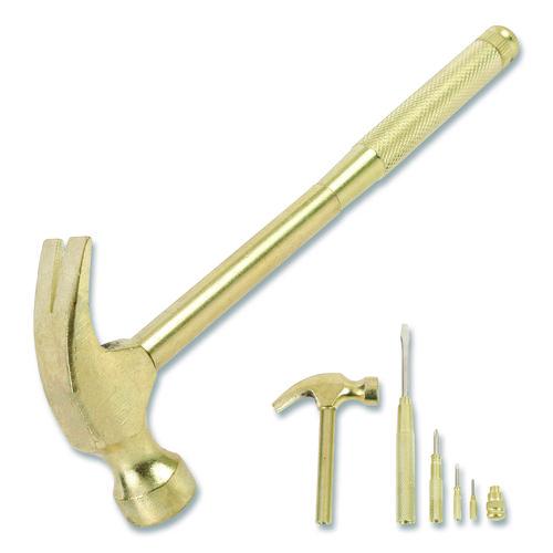 Great Neck 5-in-1 Carpenter's Hammer, Tool-Storage Nesting Handle with Four Screwdrivers, 8 oz Steel Curved Claw Head, 6.5" Gold Handle
