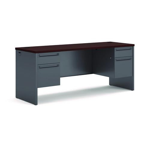 HON 38000 Series Kneespace Credenza, 72w x 24d x 29.5h, Mahogany/Charcoal
