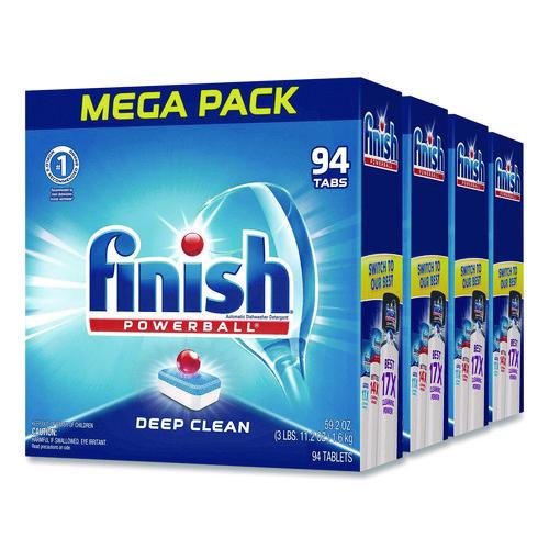 FINISH Powerball Dishwasher Tabs, Fresh Scent, 94/Box, 4 Boxes/Carton