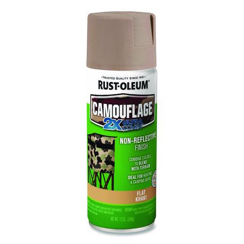 Rust-Oleum Camouflage Spray Paint, Flat Khaki, 12 oz Aerosol Can