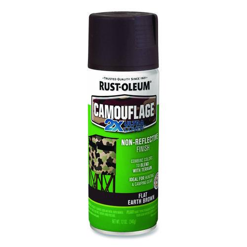Rust-Oleum Camouflage Spray Paint, Flat Earth Brown, 12 oz Aerosol Can