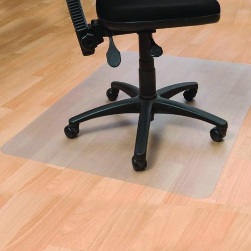 Floortex Cleartex Advantagemat Phthalate Free PVC Chair Mat for Hard Floors, Rectangular, 53" x 45", Clear