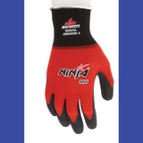 MCR Safety Ninja BNF N96970 Gloves, 10" Long, Black/Red, 12 Pairs