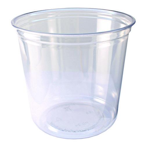 Fabri-Kal Recycleware Round Deli Container, 24 oz, 4.6" Diameter x 3.6" h, Clear, Plastic, 500/Carton
