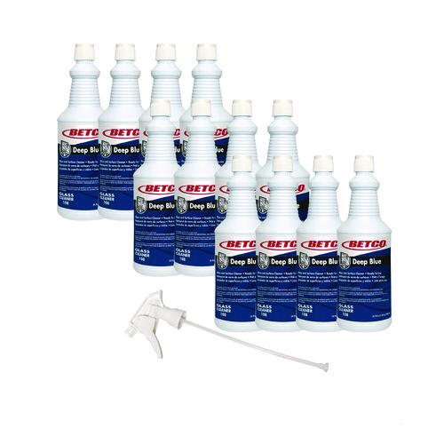 Betco Deep Blue Glass and Surface Cleaner, 32 oz Bottle, 12/Carton