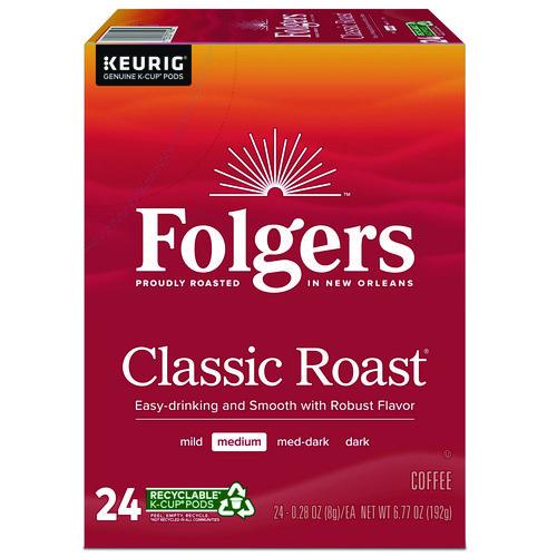 Folgers Gourmet Selections Classic Roast Coffee K-Cups, 24/Box