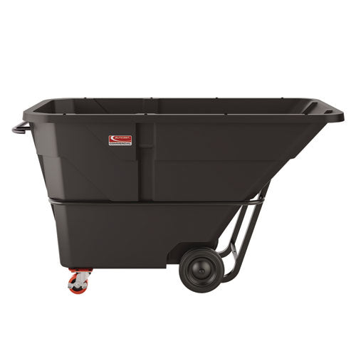 Suncast Commercial 1.5 cu yd Standard Duty Tilt Truck, Forkliftable Frame, 1,300 lb Capacity, Black/Red