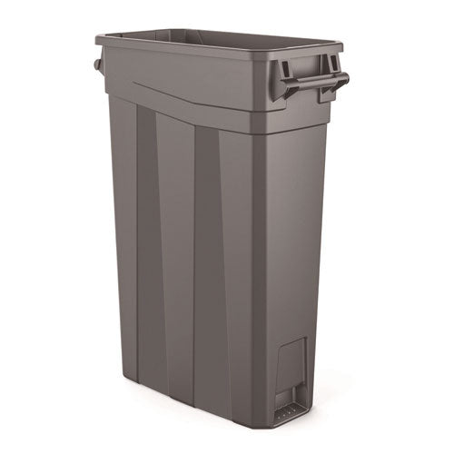 Suncast Commercial 23 Gallon Resin Slim Trash Can, Plastic, Gray