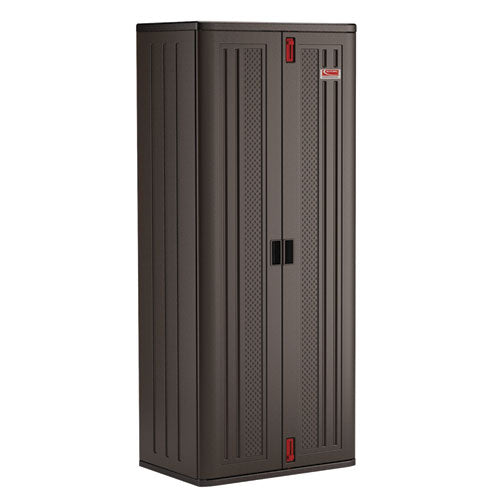 Suncast Commercial Tall Storage Cabinet, Five Shelves: One Fixed, Four Adjustable, 30" x 20.25" x 72", Gray