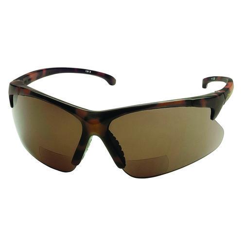 KleenGuard V60 30-06 Readers Safety Sunglasses, 1.5+ Diopter, Tortoise Half Frame, Smoke Dual Lens, 6/Box