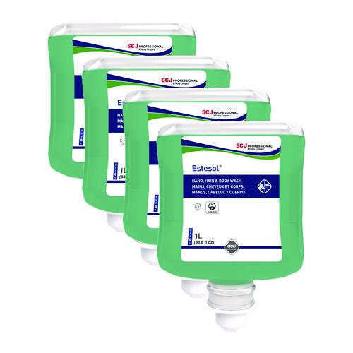 SC Johnson Professional Estesol Hand, Hair and Body Cleaner Manual Cartridge, Rainforest Scent, 1 L, 6/Carton