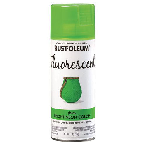 Rust-Oleum Specialty Fluorescent Spray Paint, Flat Fluorescent Green, 11oz Aerosol Can