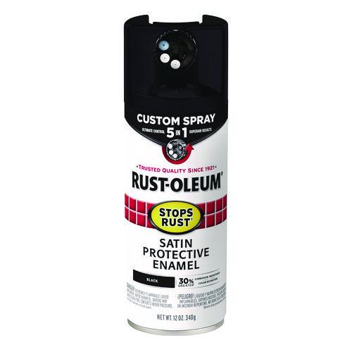 Rust-Oleum Stops Rust 5-in-1 Spray Paint, Satin Black, 12 oz Aerosol Can