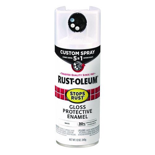 Rust-Oleum Stops Rust 5-in-1 Spray Paint, Gloss White, 12 oz Aerosol Can