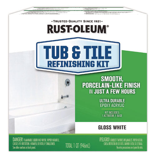 Rust-Oleum Specialty Tub and Tile Refinishing Kit, Gloss White, Quart