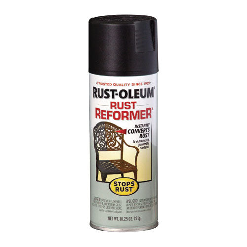Rust-Oleum Stops Rust Rust Reformer Spray, Black, 10.25 oz Aerosol Can