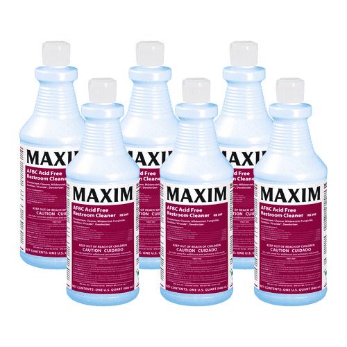 Maxim AFBC Acid-Free Restroom Cleaner, Safe-to-Ship, Fresh Scent, 32 oz Bottle, 6/Carton