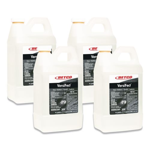 Betco VersiFect FastDraw Cleaner Disinfectant, Fresh Scent, 2 L Bottle, 4/Carton
