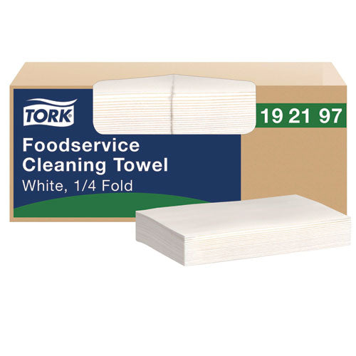 Tork Foodservice Cleaning Towel, 1-Ply, 5 x 10.75, White, 150 Sheets/Carton