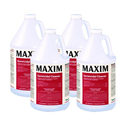 Maxim Germicidal Cleaner, Lemon Scent, 1 gal Bottle, 4/Carton