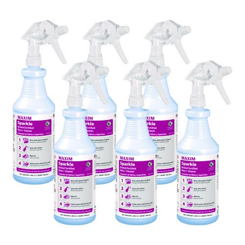 Maxim RTU Sparkle Glass Cleaner, Safe-to-Ship, 32 oz Bottle, 6/Carton