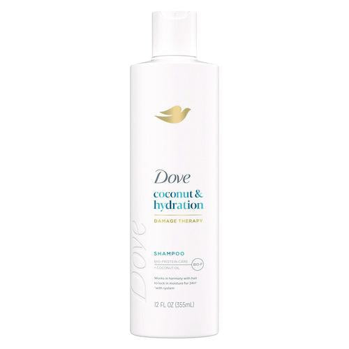Dove Coconut Shampoo, 12 oz Bottle, 6/Carton