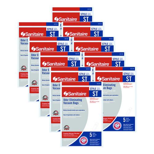 Sanitaire Style ST Disposable Vacuum Bags for SC600 and SC800 Series, 5/Pack, 10 Packs/Carton