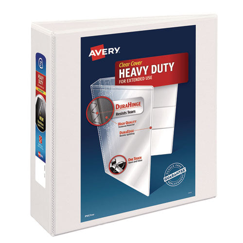 Avery Heavy-Duty Non Stick View Binder with DuraHinge and Slant Rings, 3 Rings, 3" Capacity, 11 x 8.5, White, (5604)