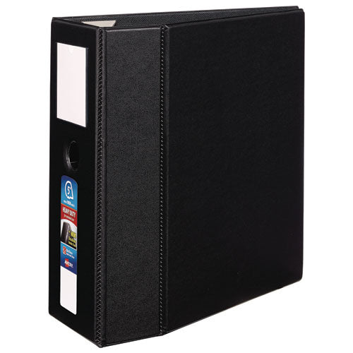 Avery Heavy-Duty Non-View Binder, DuraHinge, Three Locking One Touch EZD Rings, Spine Label, Thumb Notch, 5" Cap, 11 x 8.5, Black