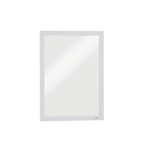 Durable Infoframe DURAFRAME Self Adhesive Double Sided Sign Holder, 9.5 x 12, White Frame, 2/Pack