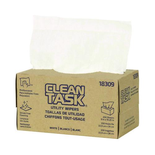 Sellars Clean Task Utility Wipers, 1-Ply, 9 x 10.25, White, 250 Sheets/Box, 24 Boxes/Carton
