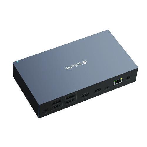 Verbatim USB-C Pro Docking Station 17-in-1, Audio/DisplayPort/HDMI/Micro SD/RJ45/SD/USB-A/USB-C, Gray