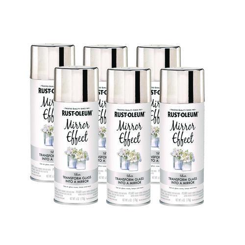 Rust-Oleum Specialty Mirror Effect Spray Paint, High Gloss Mirror, 6 oz Aerosol Can, 6/Carton