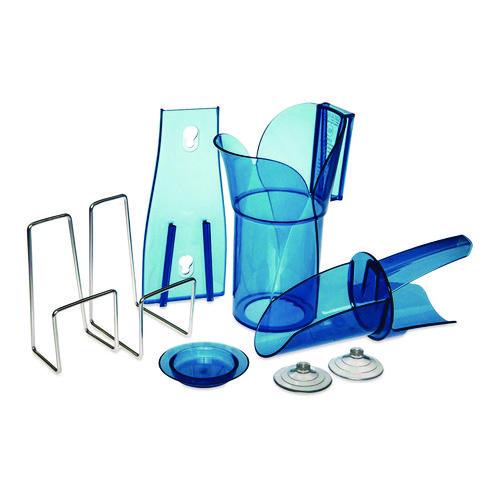 San Jamar Saf-T-Scoop and Guardian System for Ice Machines, 12 oz to 16 oz Ice Scoop, Transparent Blue, 50/Carton