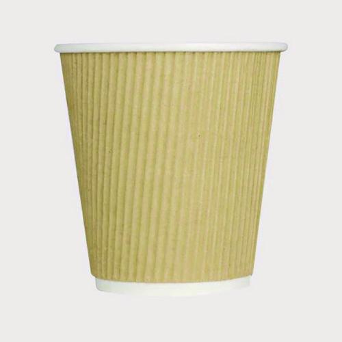 Karat Ripple Hot Cups, 10 oz, Paper, Kraft/White, 500/Carton