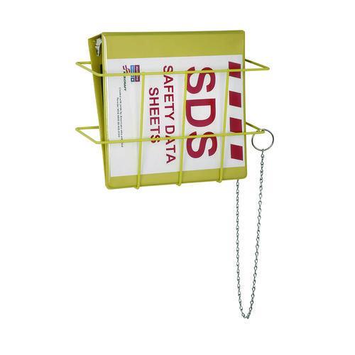 AbilityOne 7510016236239, SKILCRAFT Global Harmonized System Safety Data Sheet Organizer Kit w/Wire Wall-Mount Rack/Binder, Yellow/Red