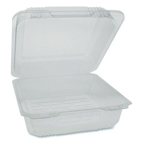 Pactiv Evergreen SmartLock PET Hinged Lid Bakery Container, 8.75 x 8.25 x 3.63, Clear, Plastic, 200/Carton