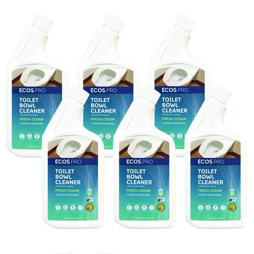ECOS PRO Toilet Bowl Cleaner, Fresh Cedar Scent, 24 oz Squeeze Bottle, 6/Carton